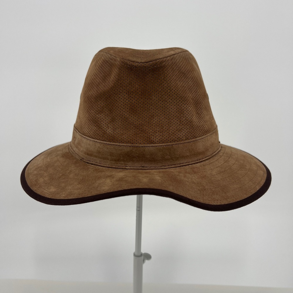 Stetson Suede Chelan Safari Hat Mens Large Brown Leather Outdoor Fedora